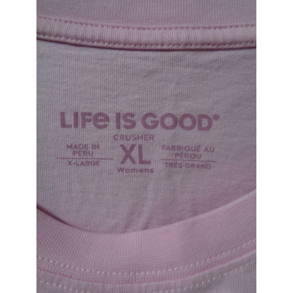 Life Is Good Pink Fleece Navidad Sheep Crusher Tee Top Long Sleeve Size XL New - Picture 7 of 8